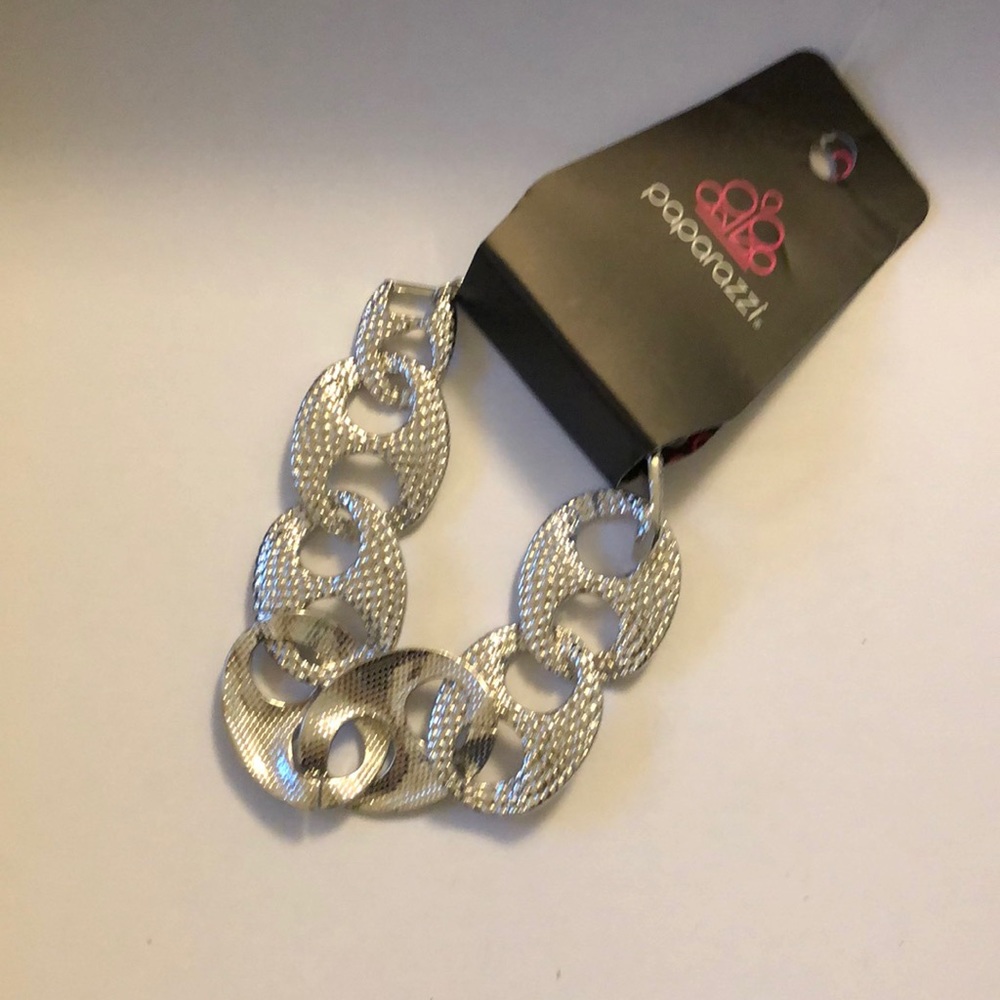 Silver chain link bracelet
